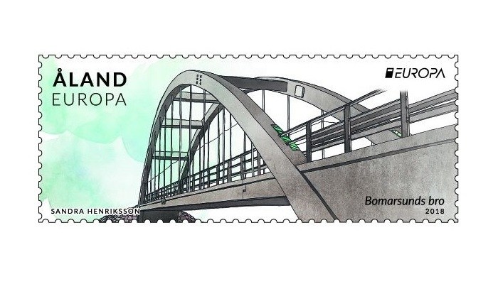 A glorious arch bridge honoured on 2018 Europa issue. A special stamp introduced by Åland Post