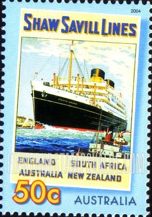 FindYourStampsValue: Passenger Ship Travel Posters: Shaw Savill Lines