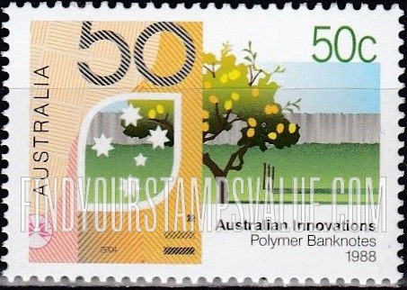 FindYourStampsValue: Australian Innovations: Polymer banknotes, 1988