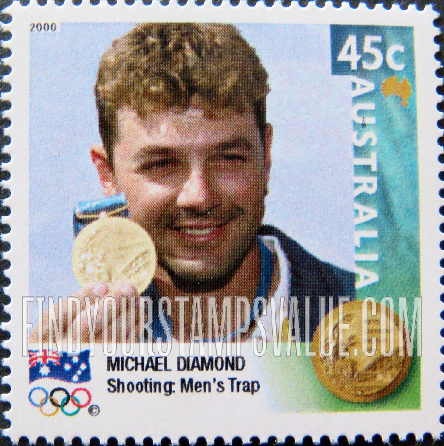 FindYourStampsValue: Australian Gold Medalists at 2000 Olympics: Michael Diamond