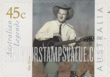 FindYourStampsValue: Australian Legends Type of 1997: With guitar