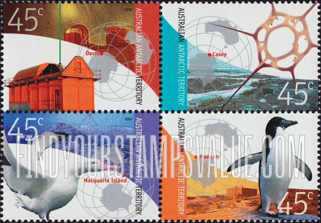 FindYourStampsValue: AUSTRALIAN ANTARCTIC TERRITORY - Antarctic Base Stations