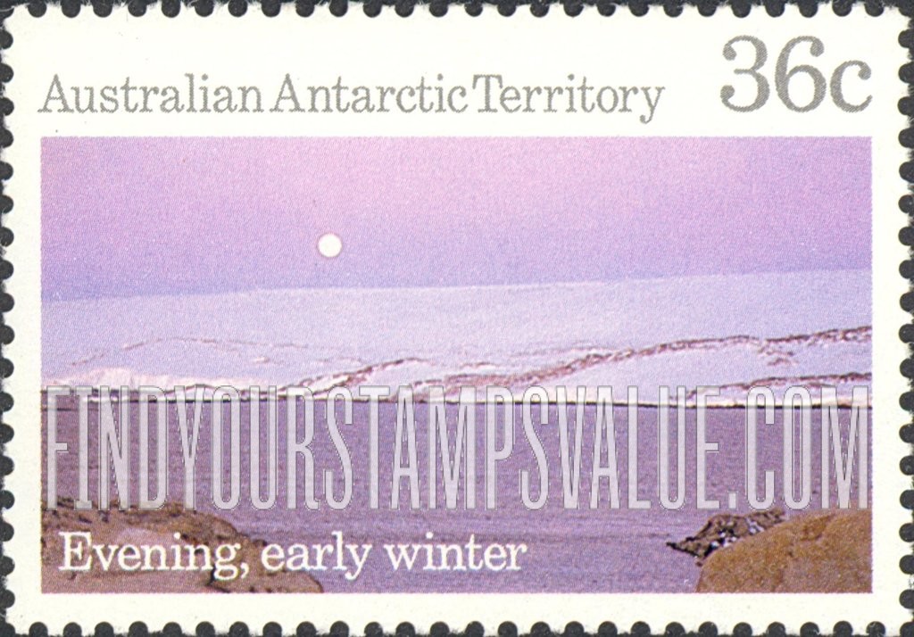 FindYourStampsValue: AUSTRALIAN ANTARCTIC TERRITORY: Winter evening