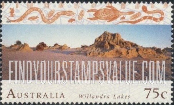 FindYourStampsValue: Australian World Heritage Sites Type of 1993: Willandra Lakes