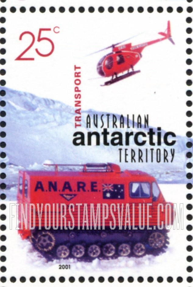 FindYourStampsValue: AUSTRALIAN ANTARCTIC TERRITORY - Australians in the Antarctic, Centenary: Transport