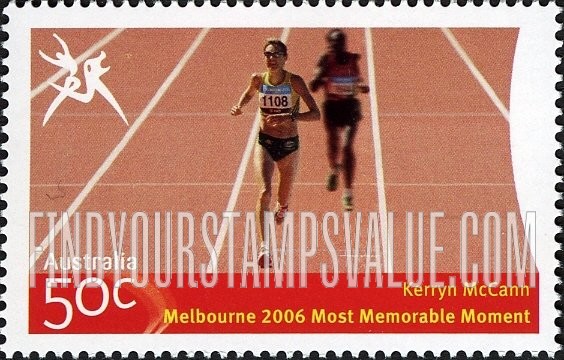 FindYourStampsValue: Highlights of Commonwealth Games: Kerryn McCann - Running on track with opponent