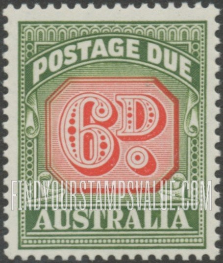 FindYourStampsValue: POSTAGE DUE - Redrawn Type of 1947-57: Numeral Value