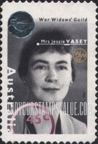 FindYourStampsValue: Famous Australians from World War II: Mrs. Jessie Vasey