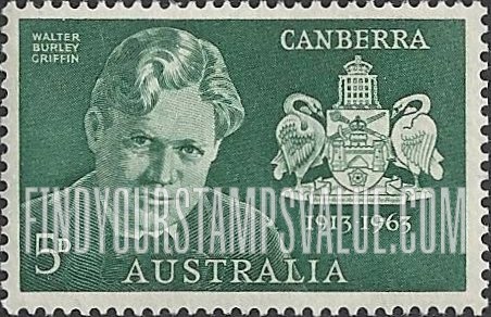 FindYourStampsValue: Walter Burley Griffin and Arms of Canberra