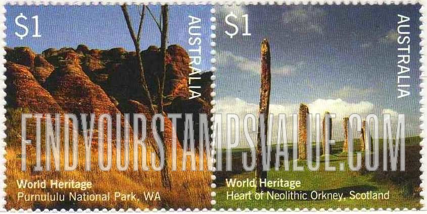FindYourStampsValue: UNESCO World Heritage Sites in Australia and Great Britain