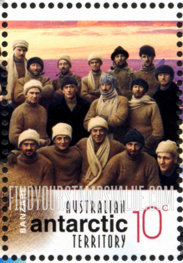FindYourStampsValue: AUSTRALIAN ANTARCTIC TERRITORY - Australians in the Antarctic, Centenary: BANZARE (British, Australian and New Zealand Antarctic Research Expedition)
