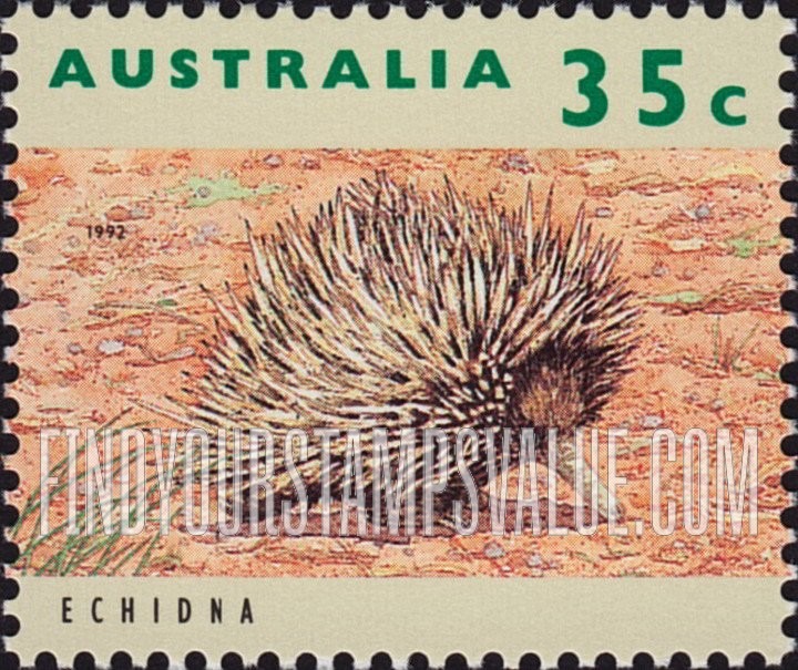 FindYourStampsValue: Threatened Species Type of 1992: Echidna