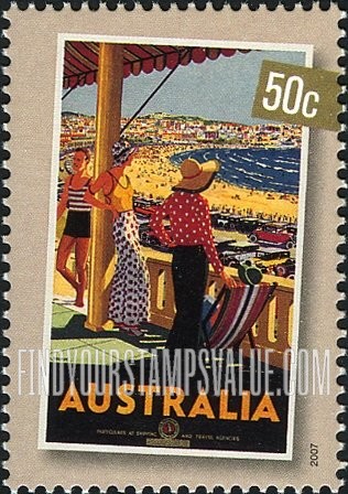 FindYourStampsValue: Travel Posters of the 1930s: At the Beach, by Percy Trompf