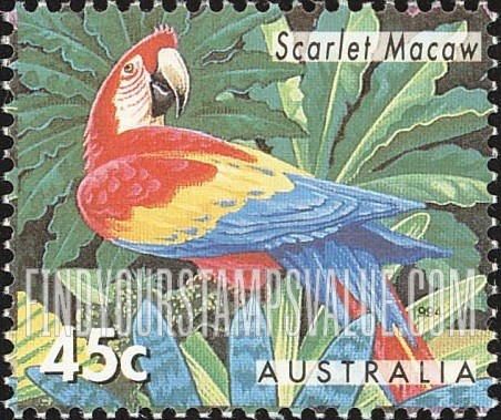 FindYourStampsValue: Scarlet macaw