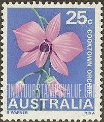 FindYourStampsValue: Cooktown orchid, Queensland: Flowers in Natural Colors