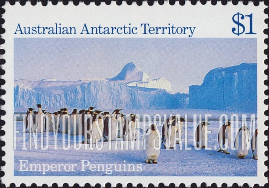 FindYourStampsValue: AUSTRALIAN ANTARCTIC TERRITORY: Emperor penguins, Auster Rookery