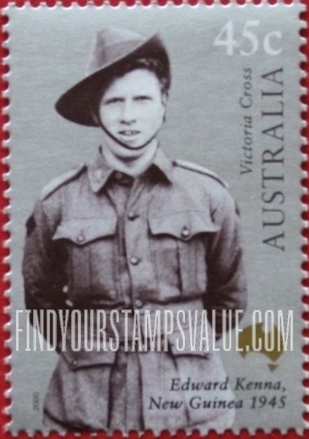 FindYourStampsValue: Australian Victoria Cross, Centennial: Edward Kenna