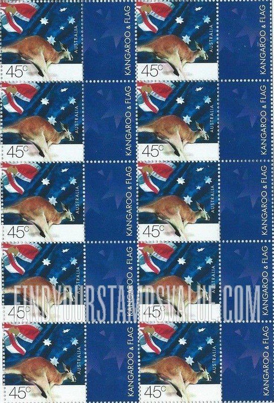 FindYourStampsValue: Kangaroo and Flag
