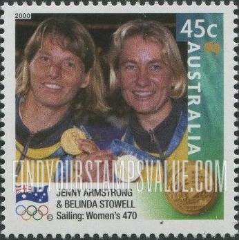 FindYourStampsValue: Australian Gold Medalists at 2000 Olympics: Jenny Armstrong, Belinda Stowell