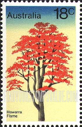 FindYourStampsValue: Australian trees: Illawarra Flame