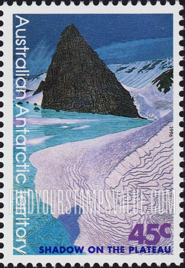 FindYourStampsValue: AUSTRALIAN ANTARCTIC TERRITORY - Landscapes, by Christian Clare Robertson: Shadow on the Plateau