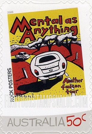 FindYourStampsValue: Rock Posters: Mental as Anything’s Another Falcon Tour, 1990