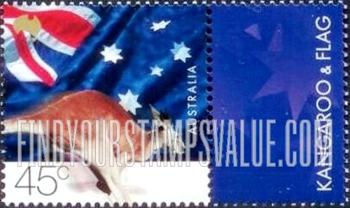 FindYourStampsValue: Kangaroo and Flag