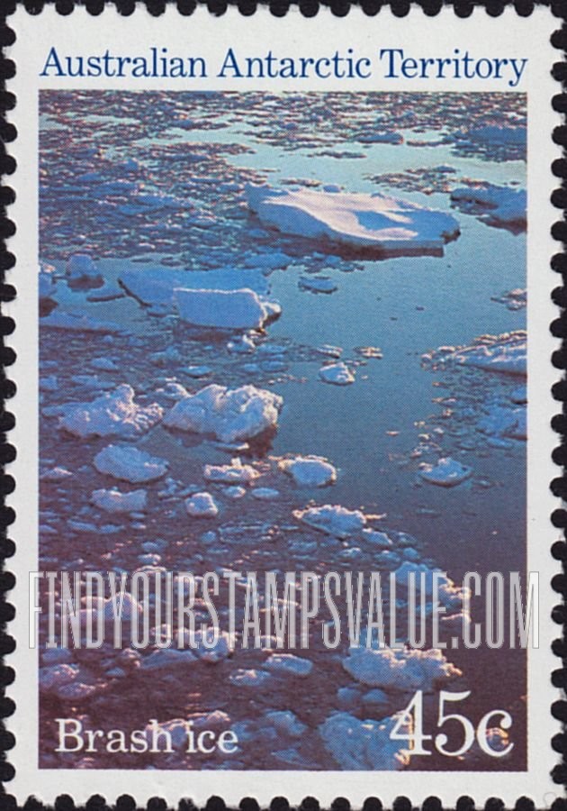 FindYourStampsValue: AUSTRALIAN ANTARCTIC TERRITORY: Brash ice, vertical
