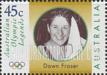 FindYourStampsValue: Legends Type of 1997: Dawn Fraser