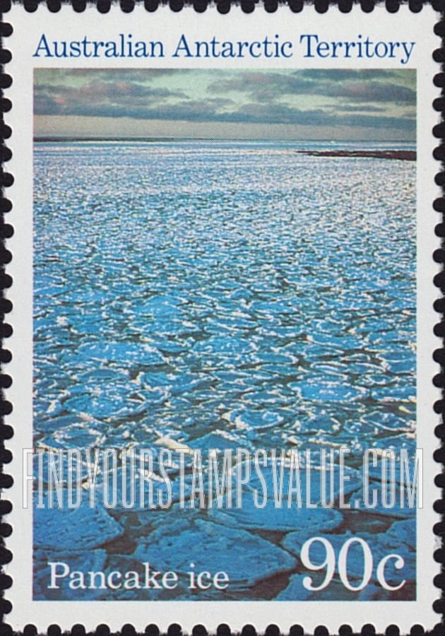 FindYourStampsValue: AUSTRALIAN ANTARCTIC TERRITORY: Pancake ice, vertical