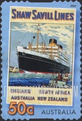 FindYourStampsValue: Passenger Ship Travel Posters: Shaw Savill Lines