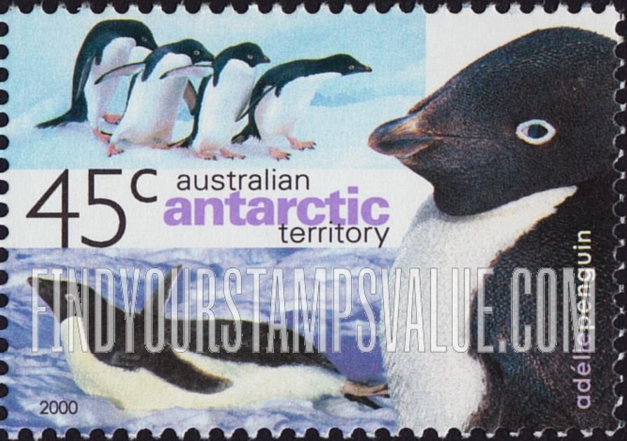 FindYourStampsValue: AUSTRALIAN ANTARCTIC TERRITORY - Penguins: Adelie penguins