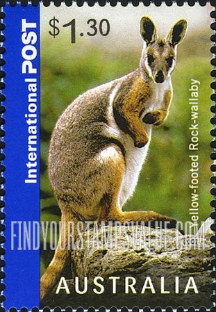 FindYourStampsValue: Animals Type of 2006: Yellow-footed rock wallaby, vertical