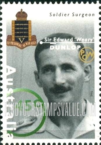 FindYourStampsValue: Famous Australians from World War II: Sir Edward Dunlop