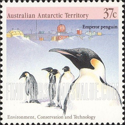 FindYourStampsValue: AUSTRALIAN ANTARCTIC TERRITORY - Environment, Conservation and Technology: Emperor penguins and Davis Station