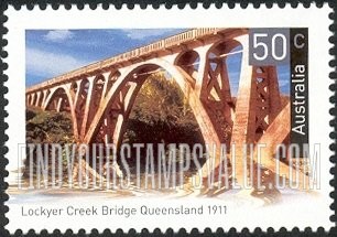 FindYourStampsValue: Historic Bridges: Lockyer Creek Bridge, Queensland, 1911
