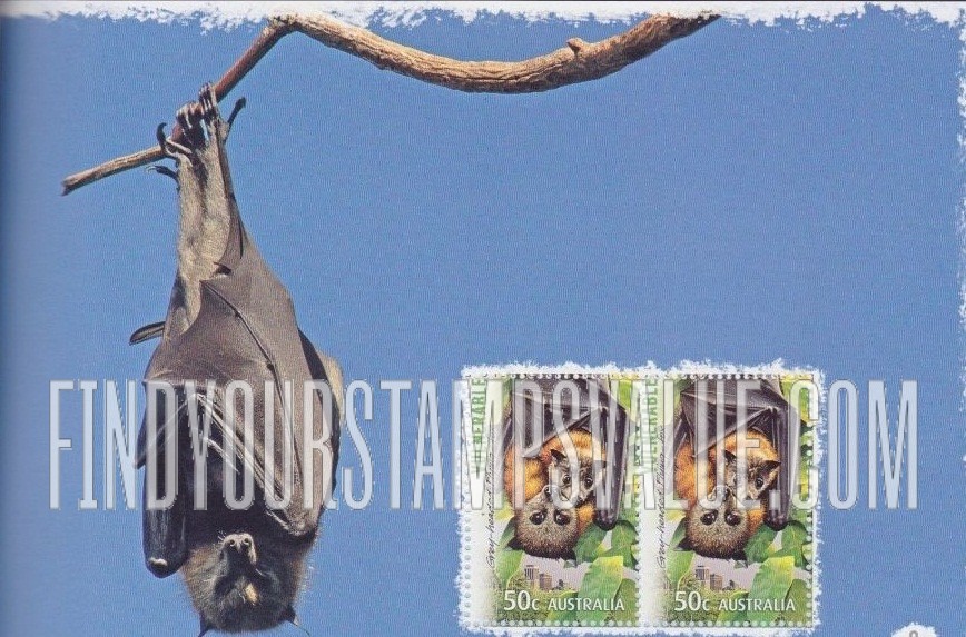 FindYourStampsValue: Endangered Animals: Gray-headed flying fox