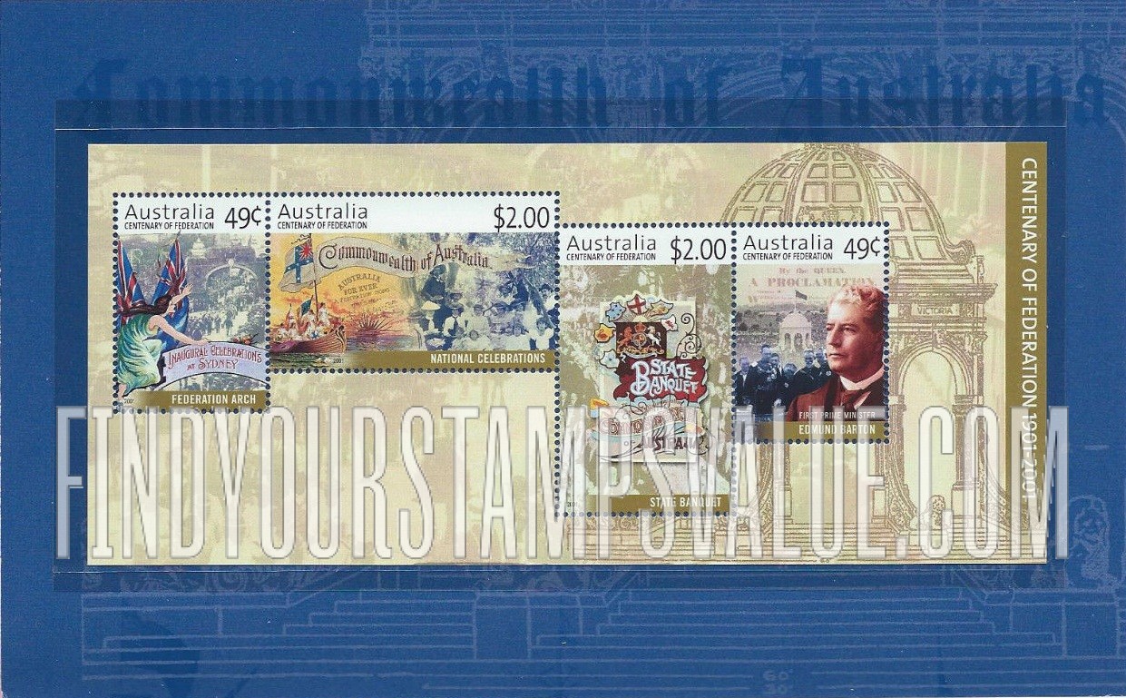 FindYourStampsValue: Federation of Australia, Centennial