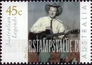 FindYourStampsValue: Australian Legends Type of 1997: With guitar