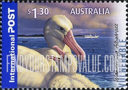 FindYourStampsValue: Endangered Animals: Wandering albatross, horizontal