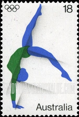 FindYourStampsValue: Woman gymnast, vertical