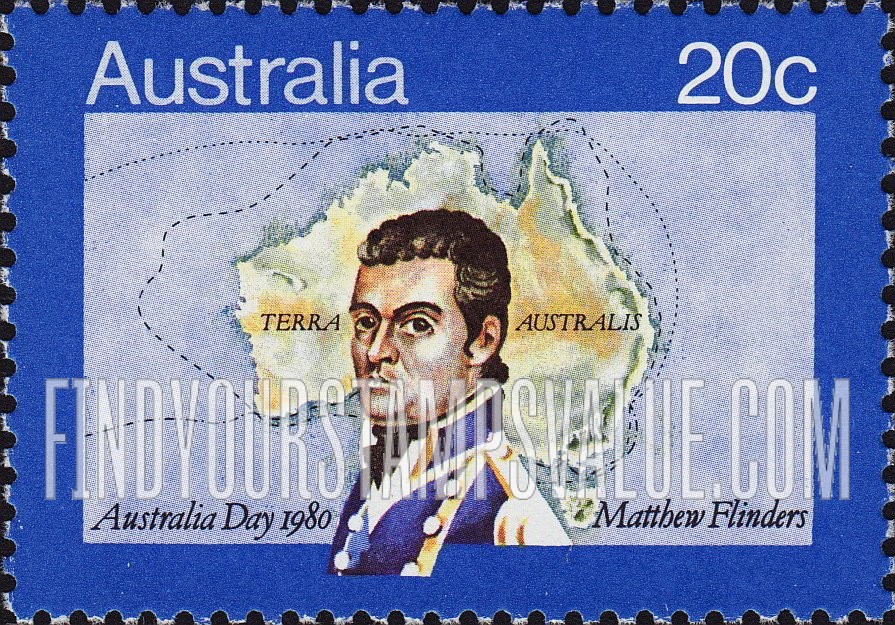 FindYourStampsValue: Matthew Flinders, Map of Australia