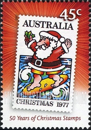 FindYourStampsValue: Christmas: Surfing Santa