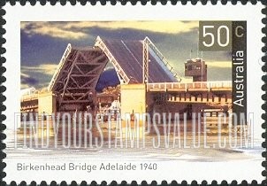 FindYourStampsValue: Historic Bridges: Birkenhead Bridge, Adelaide, 1940