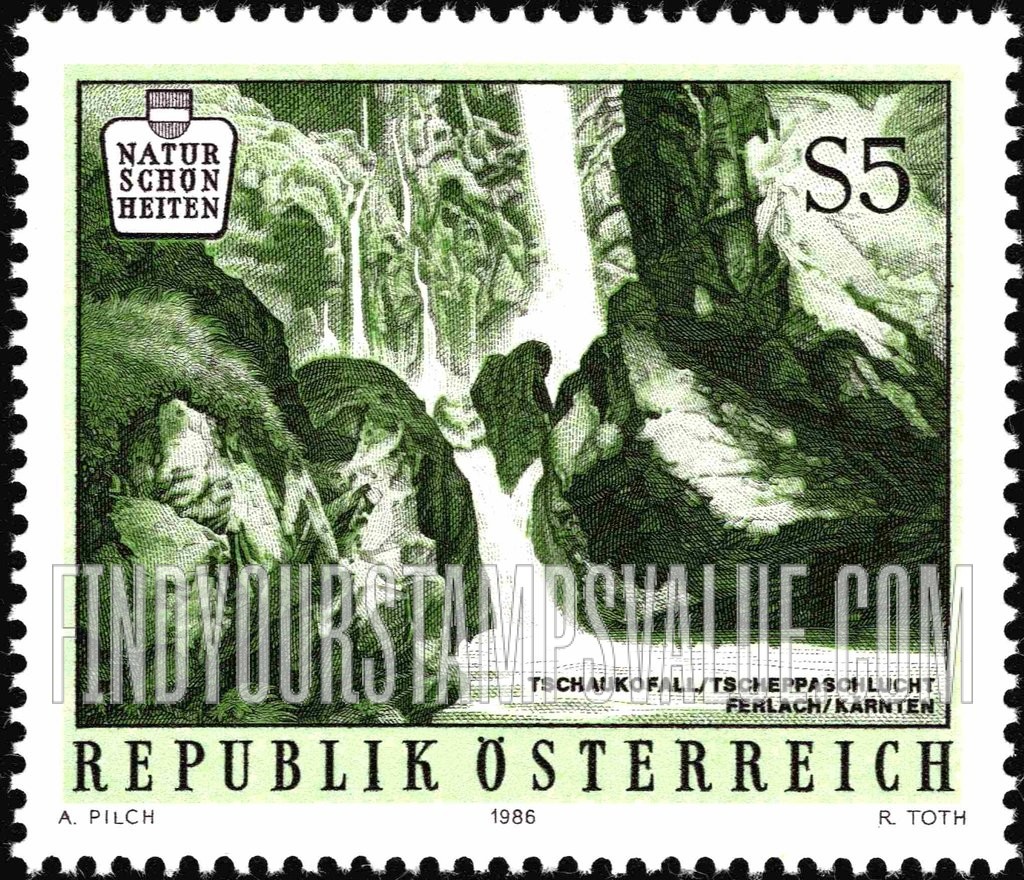 FindYourStampsValue: Scenery: Tschauko Falls, Carinthia