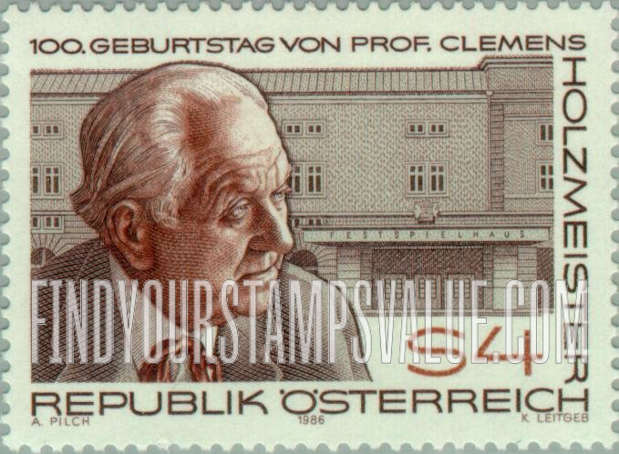 FindYourStampsValue: Clemens Holzmeister (b. 1886), Architect, Salzburg Festival Theater, 1926