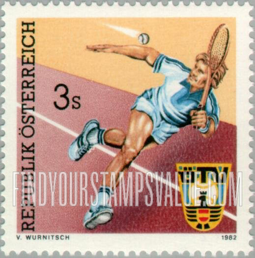 FindYourStampsValue: Tennis Player and Austrian Tennis Federation Emblem