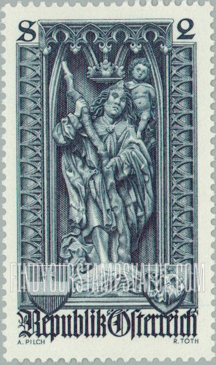 FindYourStampsValue: Statues in St. Stephen’s Cathedral, Vienna: St. Christopher