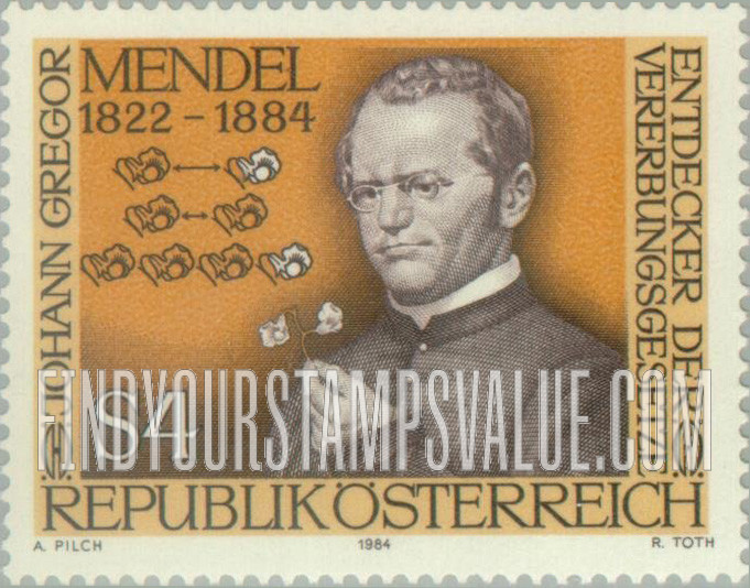 FindYourStampsValue: Gregor Mendel (1822-1884), Genetics Founder