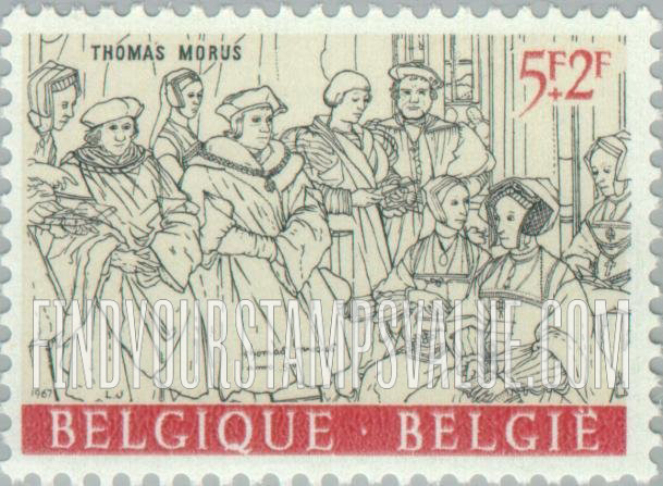 FindYourStampsValue: Semi-Postal: Thomas More’s Family, by Hans Holbein